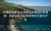 天美密桃果冻mv使用后的直观印象整理：稳定访问与日常使用的可靠性评估