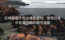 红桃影视不完全体验说明：使用过程中容易忽略的细节提醒