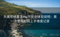 天美密桃果冻mv不完全体验说明：第一次使用时的上手难度记录