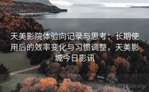 天美影院体验向记录与思考：长期使用后的效率变化与习惯调整，天美影城今日影讯