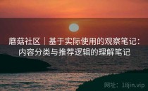 蘑菇社区｜基于实际使用的观察笔记：内容分类与推荐逻辑的理解笔记