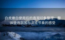白虎嫩白使用后的直观印象整理：整体使用氛围与浏览节奏的感受