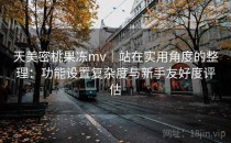 天美密桃果冻mv｜站在实用角度的整理：功能设置复杂度与新手友好度评估