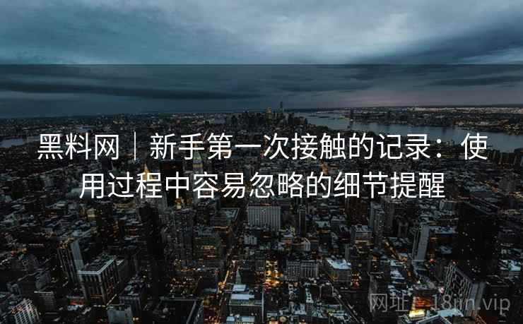 黑料网|新手第一次接触的记录:使用过程中容易忽略的细节提醒 第2张 黑料网|新手第一次接触的记录:使用过程中容易忽略的细节提醒 第2张