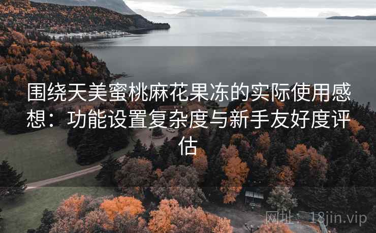 围绕天美蜜桃麻花果冻的实际使用感想:功能设置复杂度与新手友好度评估 第2张 围绕天美蜜桃麻花果冻的实际使用感想:功能设置复杂度与新手友好度评估 第2张