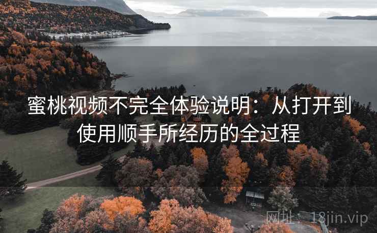 蜜桃视频不完全体验说明:从打开到使用顺手所经历的全过程 第2张 蜜桃视频不完全体验说明:从打开到使用顺手所经历的全过程 第2张