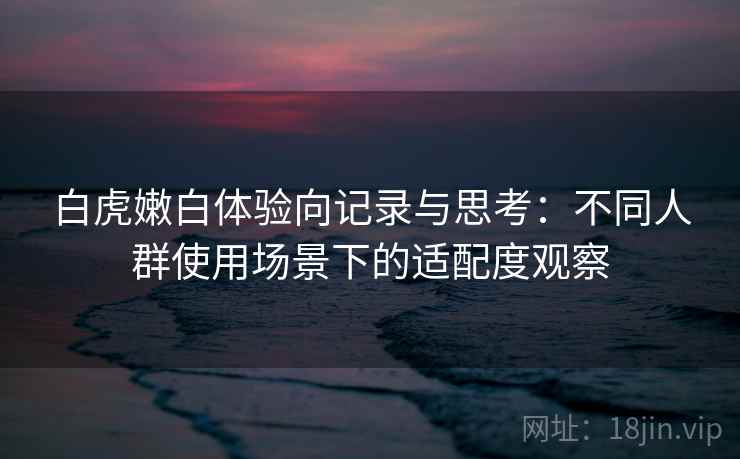 白虎嫩白体验向记录与思考:不同人群使用场景下的适配度观察 第2张 白虎嫩白体验向记录与思考:不同人群使用场景下的适配度观察 第2张
