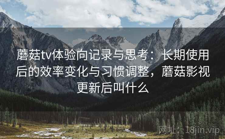 蘑菇tv体验向记录与思考:长期使用后的效率变化与习惯调整,蘑菇影视更新后叫什么 第1张 蘑菇tv体验向记录与思考:长期使用后的效率变化与习惯调整,蘑菇影视更新后叫什么 第1张